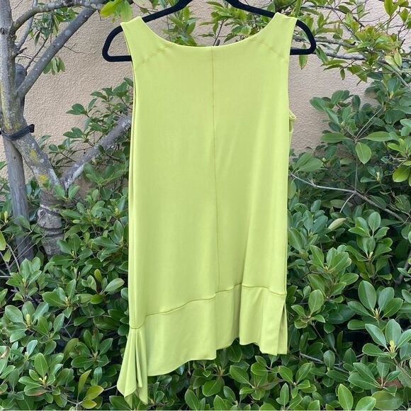 Eva Varro Lime Green Asymmetrical Tunic Tank Top, Size S NWT - Picture 2 of 5